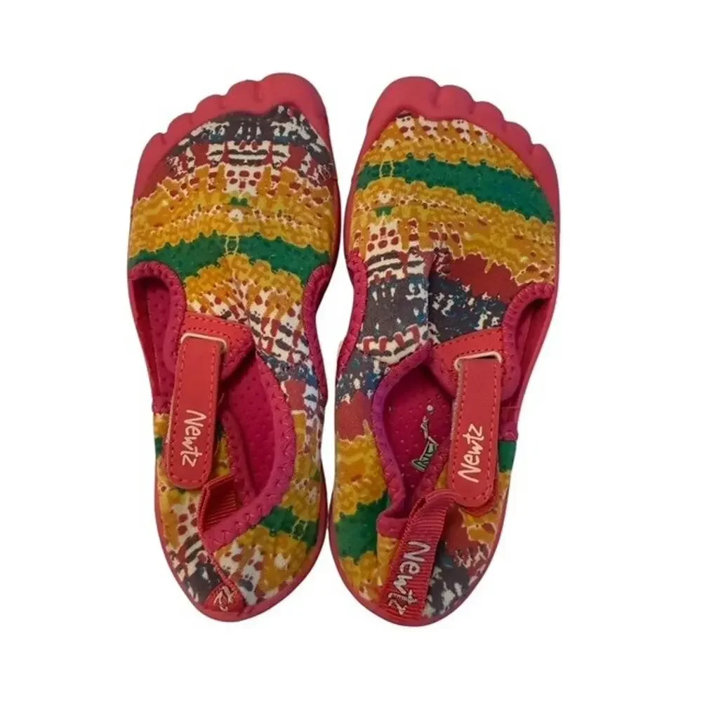 Newtz Shoes Girls Size 11/12 Multicolor Five Toe Water Aqua Beach Pool Barefoot